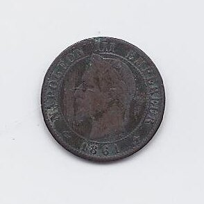 FRANCE 1 CENTIME 1861 A KM # 795.1 VF 1