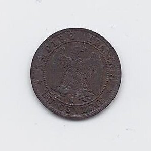 PRANCŪZIJA 1 CENTIME 1853 K KM # 775.5 VF