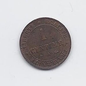 PRANCŪZIJA 1 CENTIME 1878 A KM # 826.1 VF