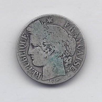 FRANCE 1 FRANC 1872 A KM # 822.1 F 1