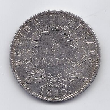 PRANCŪZIJA 5 FRANCS 1810 A KM # 694.1 VF/XF