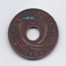 RYTŲ AFRIKA 5 CENTS 1936 KN KM # 23 F