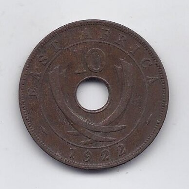 EAST AFRICA 10 CENTS 1922 KM # 19 VF