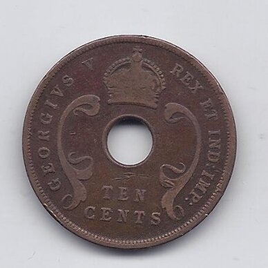 RYTŲ AFRIKA 10 CENTS 1924 KM # 19 VF 1