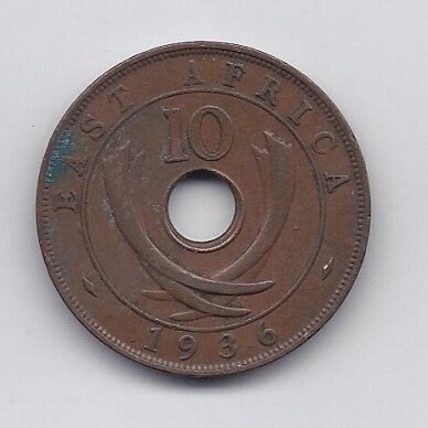 RYTŲ AFRIKA 10 CENTS 1936 KN KM # 24 VF