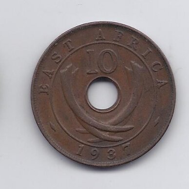 RYTŲ AFRIKA 10 CENTS 1937 H KM # 26 VF