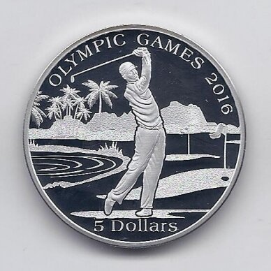 SOLOMON ISLANDS 5 DOLLARS 2015 KM # new PROOF Golf player