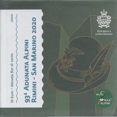 SAN MARINO 10 EURO 2020 KM # 596 UNC National Alpine Association ( in a box )