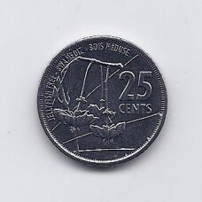 SEIŠELIAI 25 CENTS 2021 KM # 179 UNC