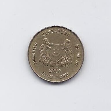 SINGAPŪRAS 5 CENTS 2000 KM # 99 VF 1