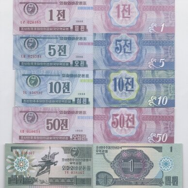 NORTH KOREA 1988 5 banknotes set (Capitalist Visitors)