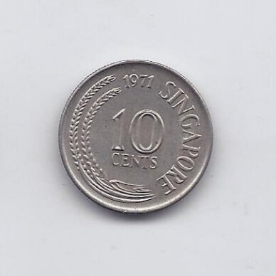 SINGAPŪRAS 10 CENTS 1971 KM # 3 VF