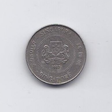 SINGAPORE 10 CENTS 1987 KM # 51 VF 1