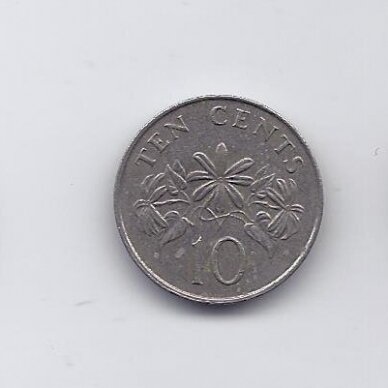 SINGAPORE 10 CENTS 1987 KM # 51 VF