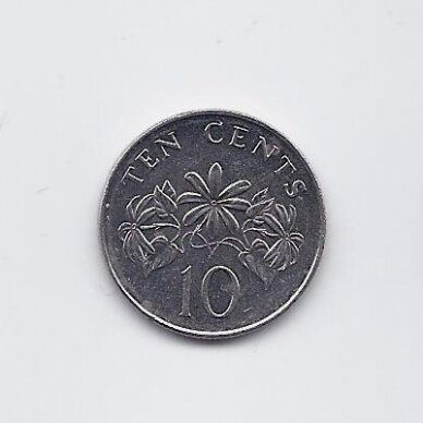 SINGAPŪRAS 10 CENTS 2007 KM # 100 VF