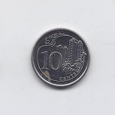 SINGAPORE 10 CENTS 2013 KM # 346 AU