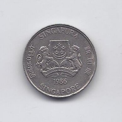 SINGAPŪRAS 20 CENTS 1986 KM # 52 VF 1