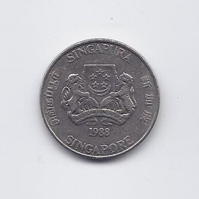 SINGAPŪRAS 20 CENTS 1988 KM # 52 VF 1