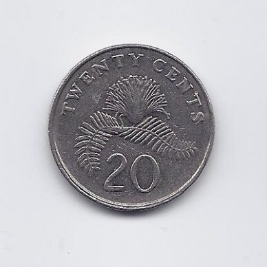 SINGAPŪRAS 20 CENTS 1988 KM # 52 VF