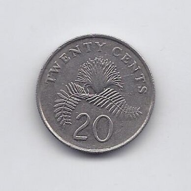 SINGAPŪRAS 20 CENTS 1990 KM # 52 VF