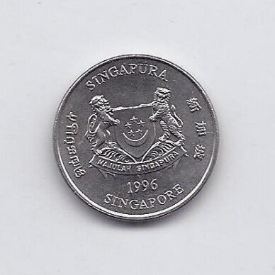 SINGAPORE 20 CENTS 1996 KM # 101 VF 1