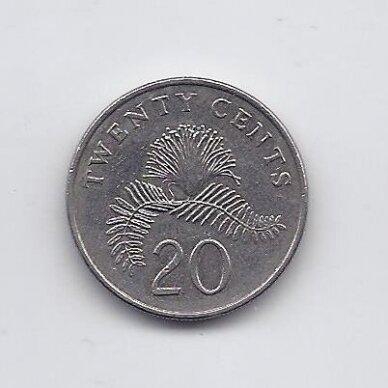 SINGAPŪRAS 20 CENTS 1997 KM # 101 VF