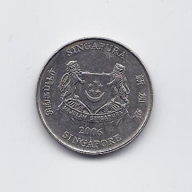 SINGAPŪRAS 20 CENTS 2006 KM # 101 VF 1