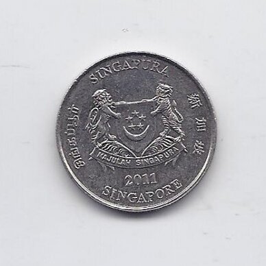 SINGAPŪRAS 20 CENTS 2011 KM # 101 VF/XF 1