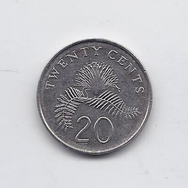 SINGAPŪRAS 20 CENTS 2011 KM # 101 VF/XF