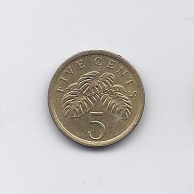 SINGAPŪRAS 5 CENTS 1990 KM # 50 VF