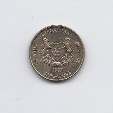 SINGAPŪRAS 5 CENTS 1997 KM # 99 VF/XF 1