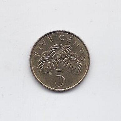 SINGAPŪRAS 5 CENTS 2007 KM # 99 VF