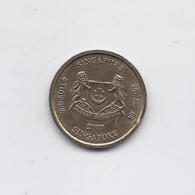 SINGAPŪRAS 5 CENTS 2007 KM # 99 VF 1