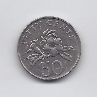 SINGAPŪRAS 50 CENTS 1986 KM # 53 VF