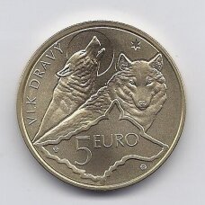 SLOVAKIJA 5 EURO 2021 KM # 179 UNC Pilkasis vilkas