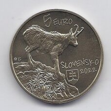 SLOVAKIJA 5 EURO 2022 KM # 187 UNC Gemzė