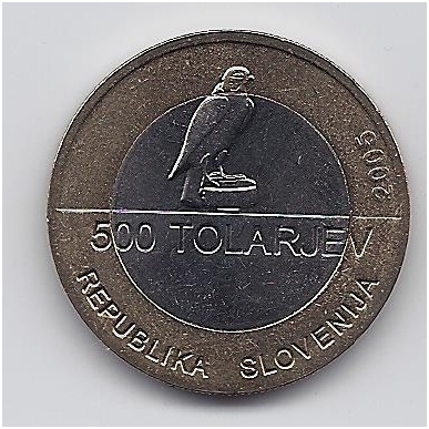 SLOVĖNIJA 500 TOLARJEV 2005 KM # 63 AU Sokol asociacija