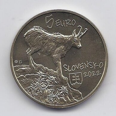 SLOVAKIA 5 EURO 2022 KM # 187 UNC The Tatra chamois