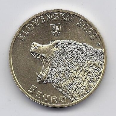 SLOVAKIA 5 EURO 2023 KM # 197 UNC The brown bear