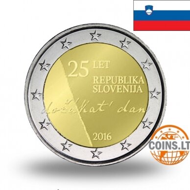 SLOVĖNIJA 2 EURAI 2016 25m. RESPUBLIKAI