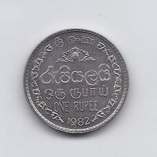 SRI LANKA 1 RUPEE 1982 KM # 136.2 XF