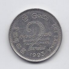 SRI LANKA 2 RUPEES 1993 KM # 147 VF/XF