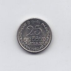 SRI LANKA 25 CENTS 1982 KM # 141.2 XF