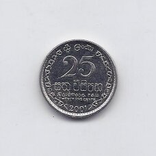 SRI LANKA 25 CENTS 2001 KM # 141a XF