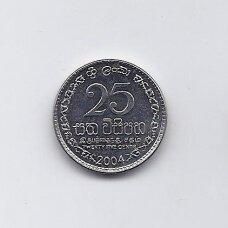 ŠRI LANKA 25 CENTS 2004 KM # 141a XF