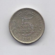 ŠRI LANKA 5 RUPEES 2002 KM # 148.2 XF