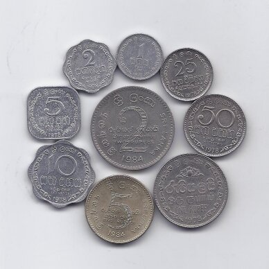 SRI LANKA 1978 - 1984 9 coins set