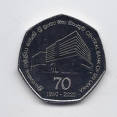 SRI LANKA 20 RUPEES 2020 KM # new UNC 70th Anniversary of the Central Bank of Sri Lanka