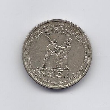 SRI LANKA 5 RUPEES 1999 KM # 161 VF Cricket