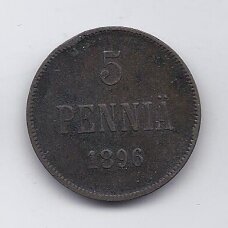 SUOMIJA 5 PENNIA 1896 KM # 15 F/VF